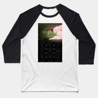 Monarch on Sedum • 2024 Year-at-a-glance Calendar Baseball T-Shirt